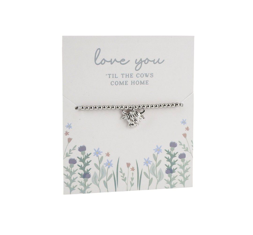 Bramble Farm Highland Cow Bracelet On Gift Card