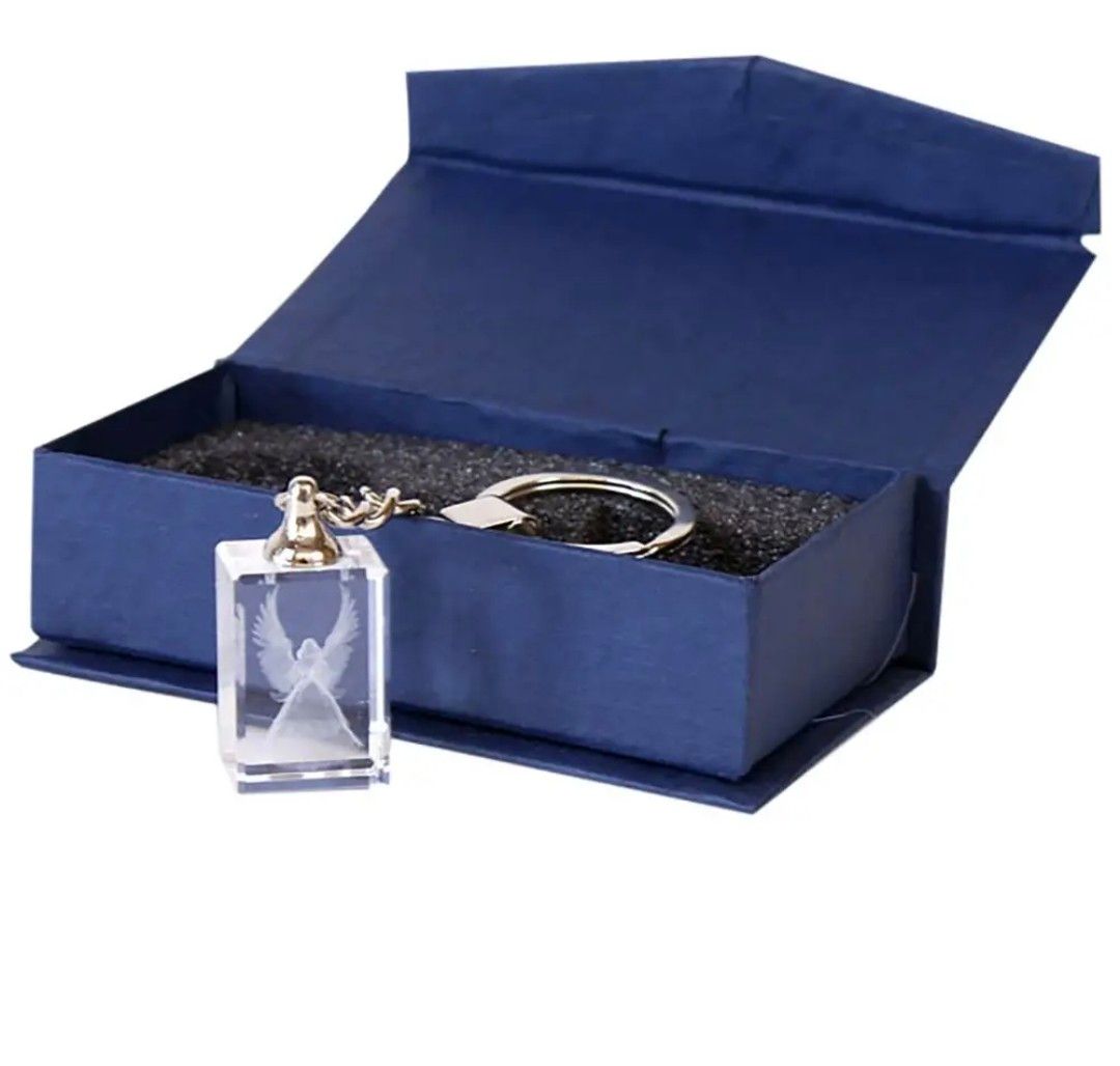 Guardian angel keyring in box