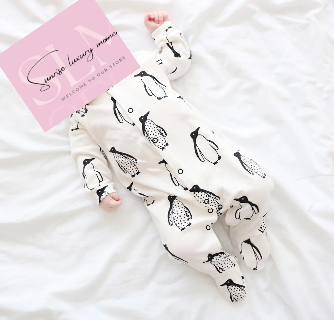 Milk Penguin Cotton Sleepsuit