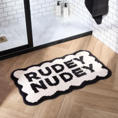 Rudey Nudey Tufted Bath Mat - Monochrome