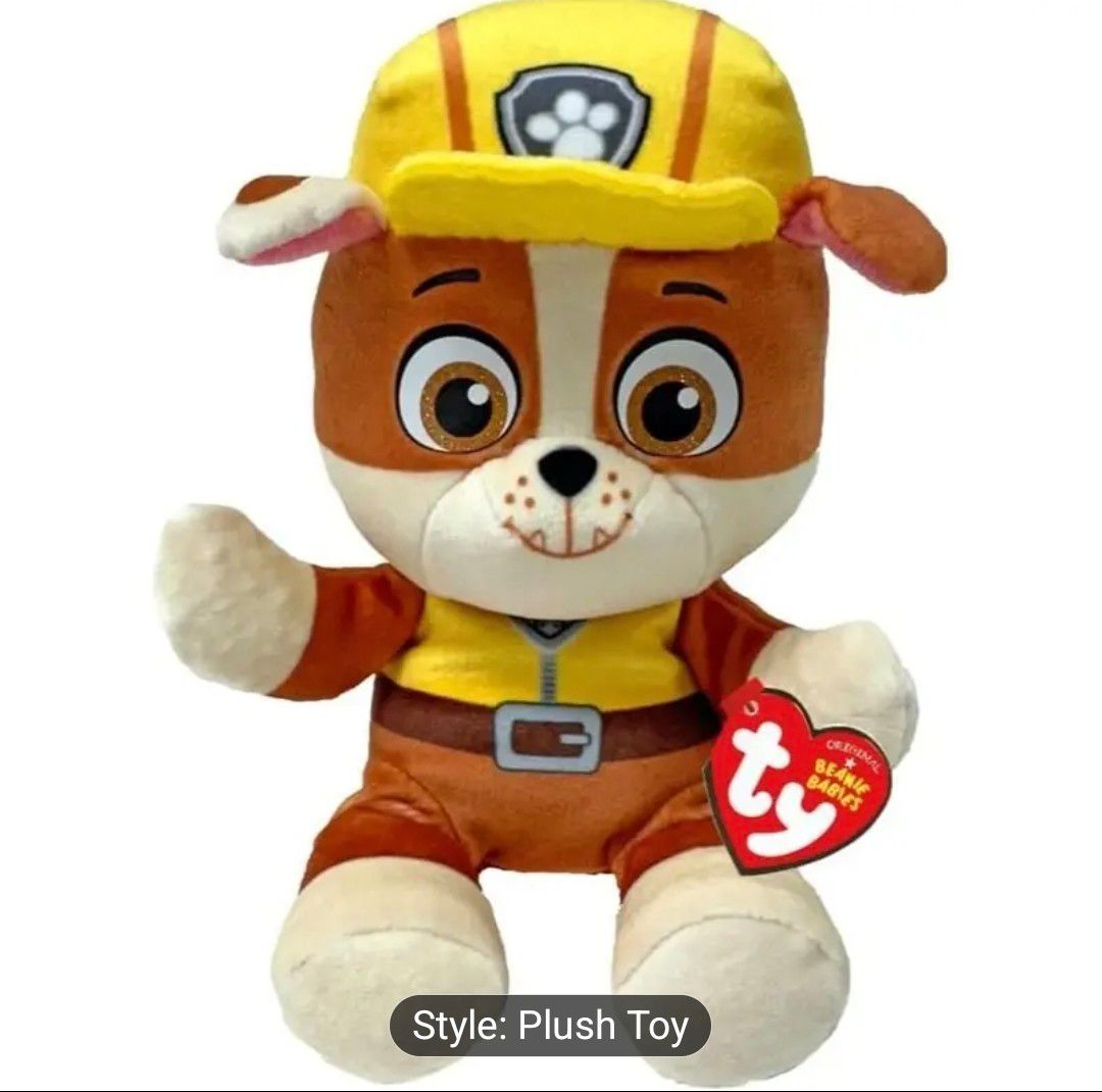 TY Original Collection Paw Patrol Rubble 18cm Soft Plush Toy