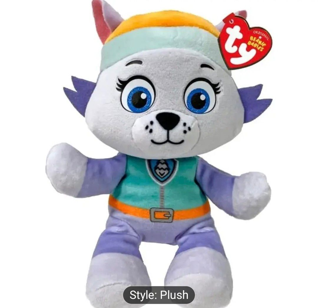 TY Original Beanie Babies Collection Paw Patrol Everest 18cm Soft Plush Toy