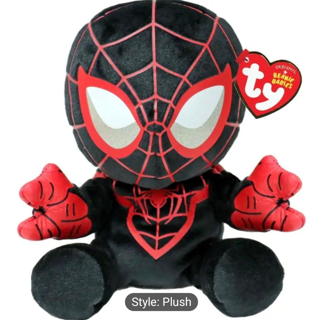 TY Original Collection Marvel Spiderman Miles Morales 18cm Soft Plush Toy