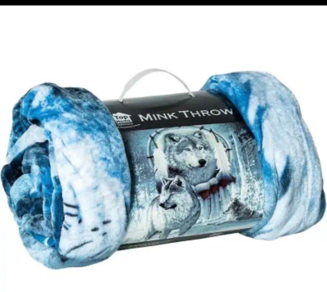 150x200Cm Animal Print Luxury Faux Fur Fleece Blanket for Adults – 3 Wolves Print Warm Large Throw for Sofa, Bed, Settee, Armchair