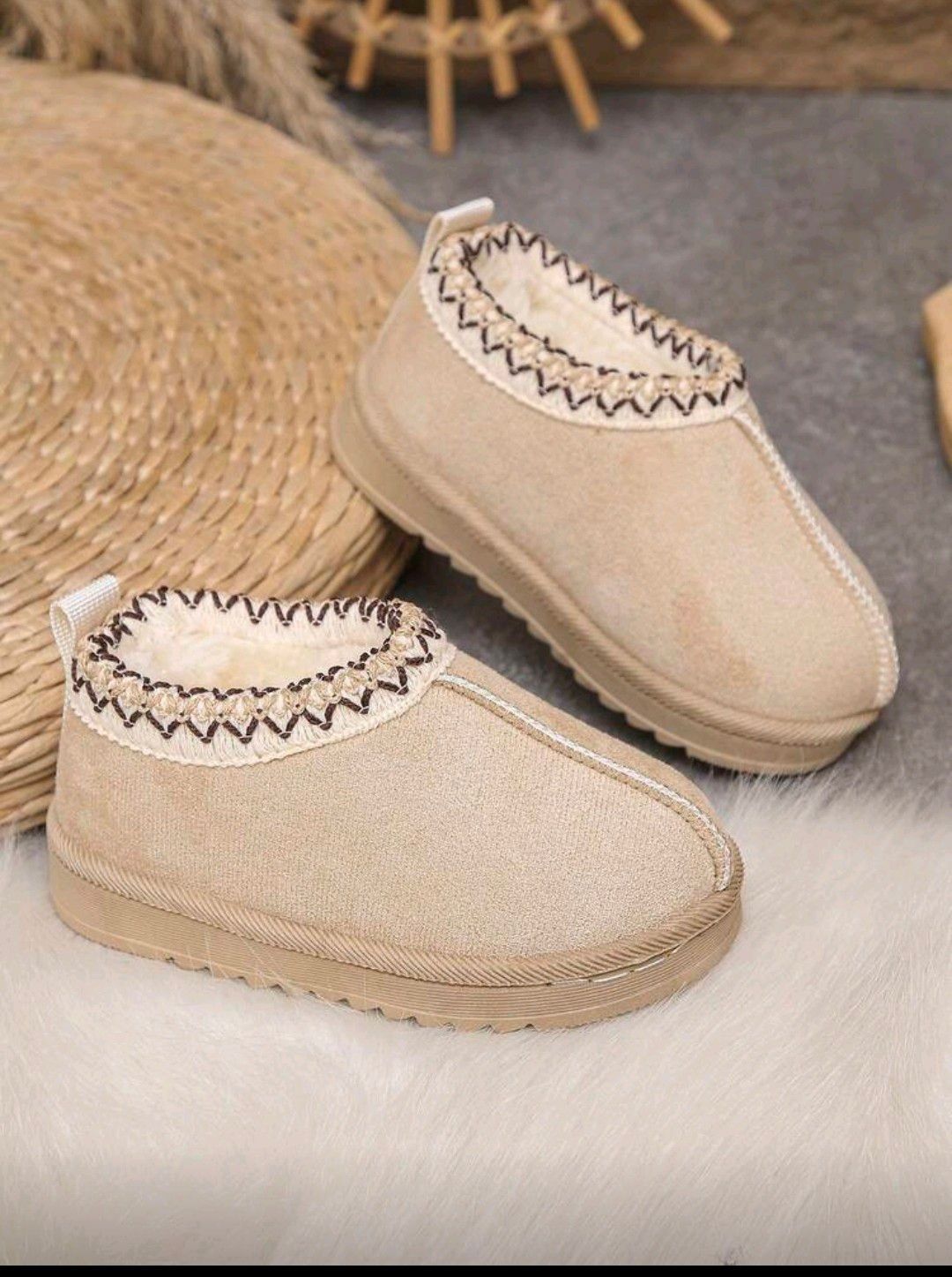 Children's Simple Color Block Thermal Lined Warm Snow Boots, Comfortable And Warm