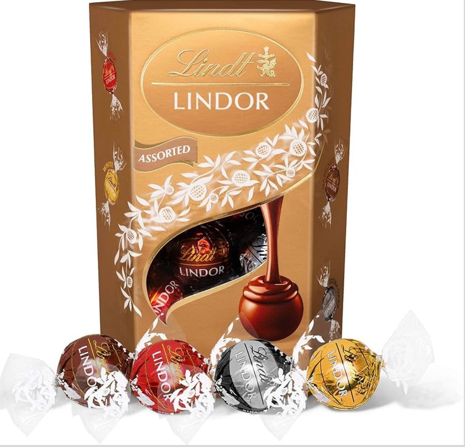 Lindt Lindor Assorted Chocolate Truffles – 200g Box (Approx. 16 Balls) – Smooth Filling – Christmas, Gift, Birthday, Congratulations Treat