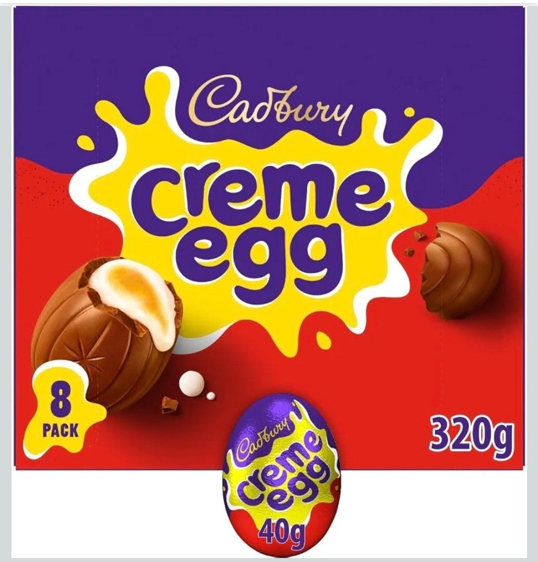 Cadbury Milk Chocolate Crème Eggs, Perfect for Easter Egg Hunts, Includes 8 Crème Eggs, 320 g (Pack of 1)