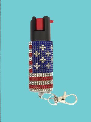 USA FLAG RHINESTONES PEPPER SPRAY