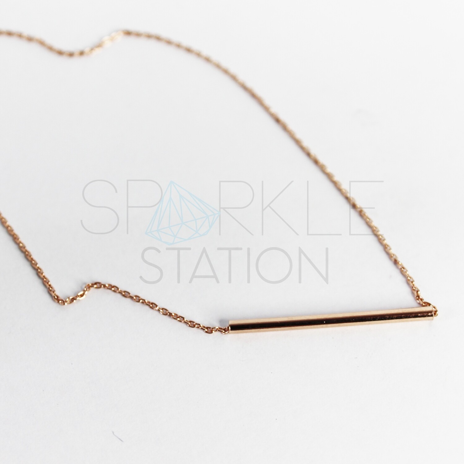 Rose Gold Round Bar Necklace