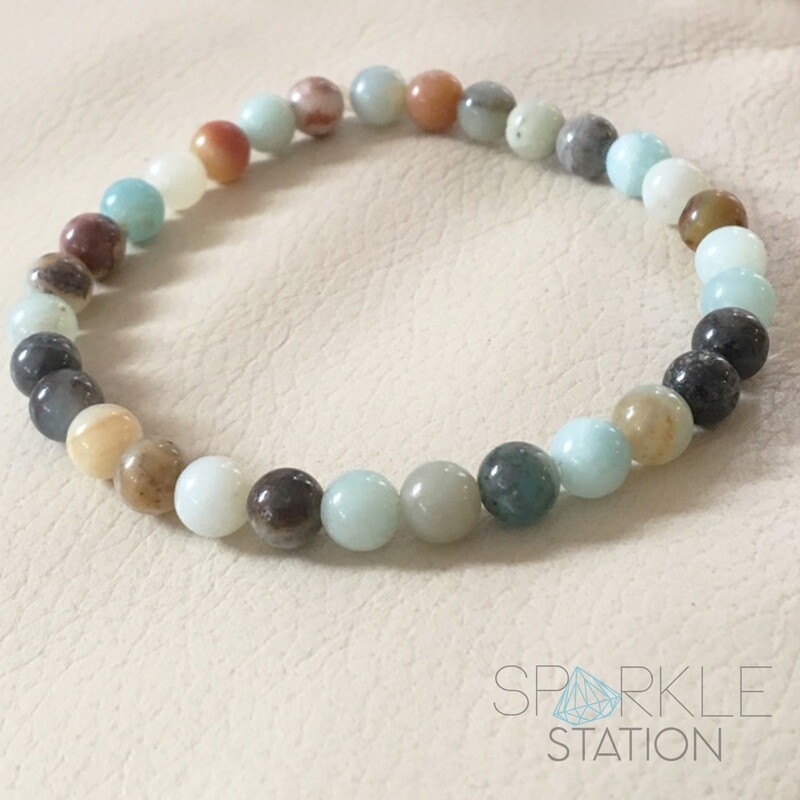 Polished Amazonite bead bracelet