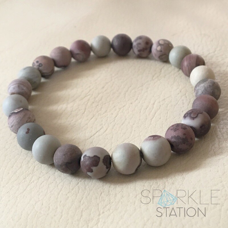Grass Flower Jasper bead bracelet