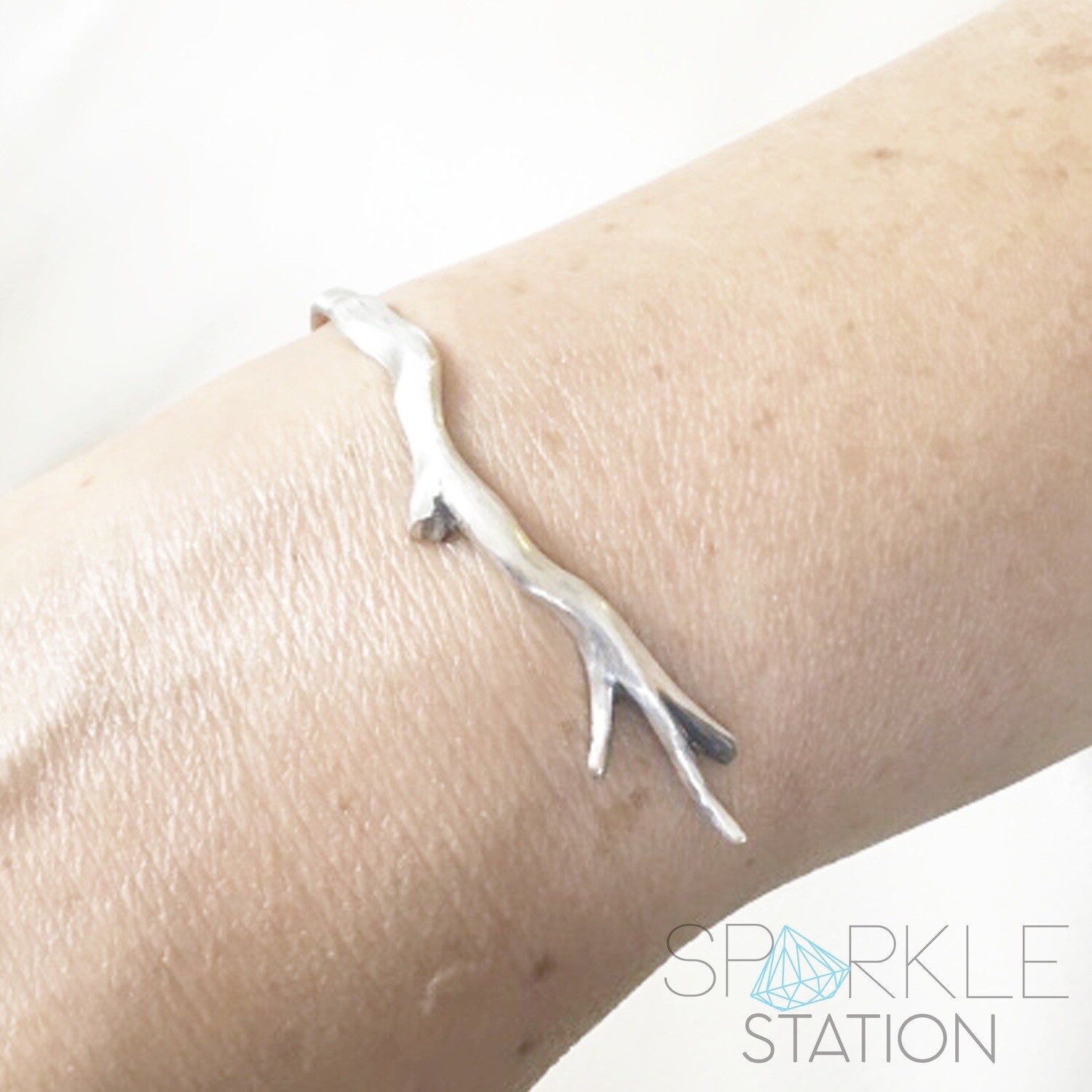 Sterling Silver twig cuff