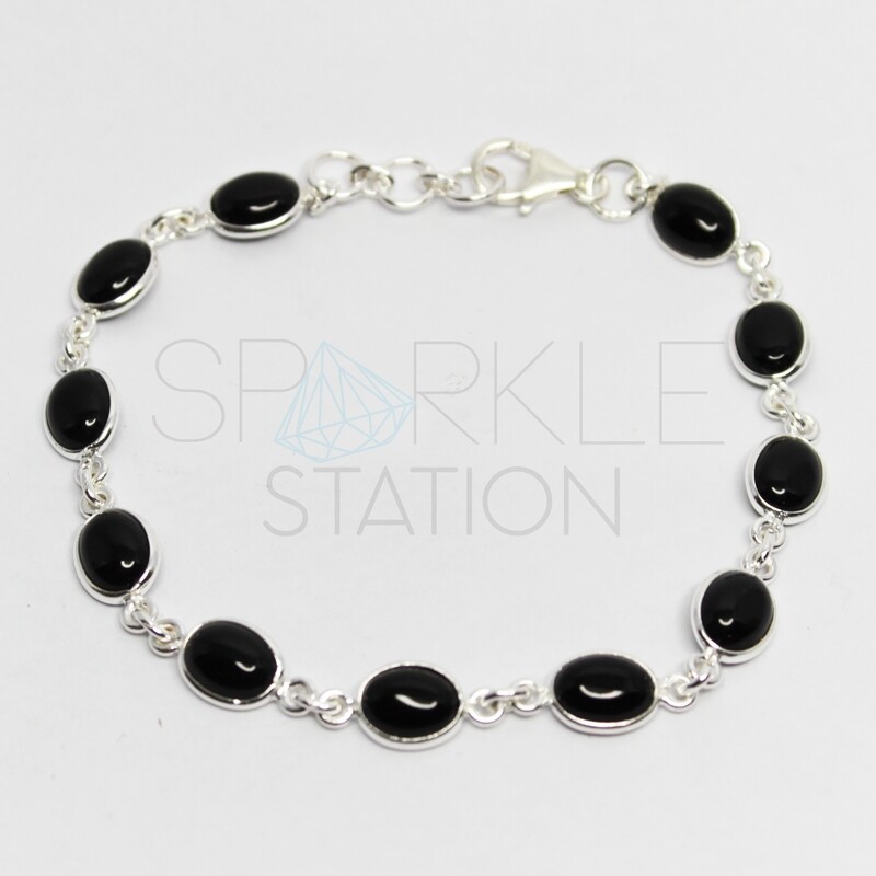 Sterling Silver Onyx Bracelet
