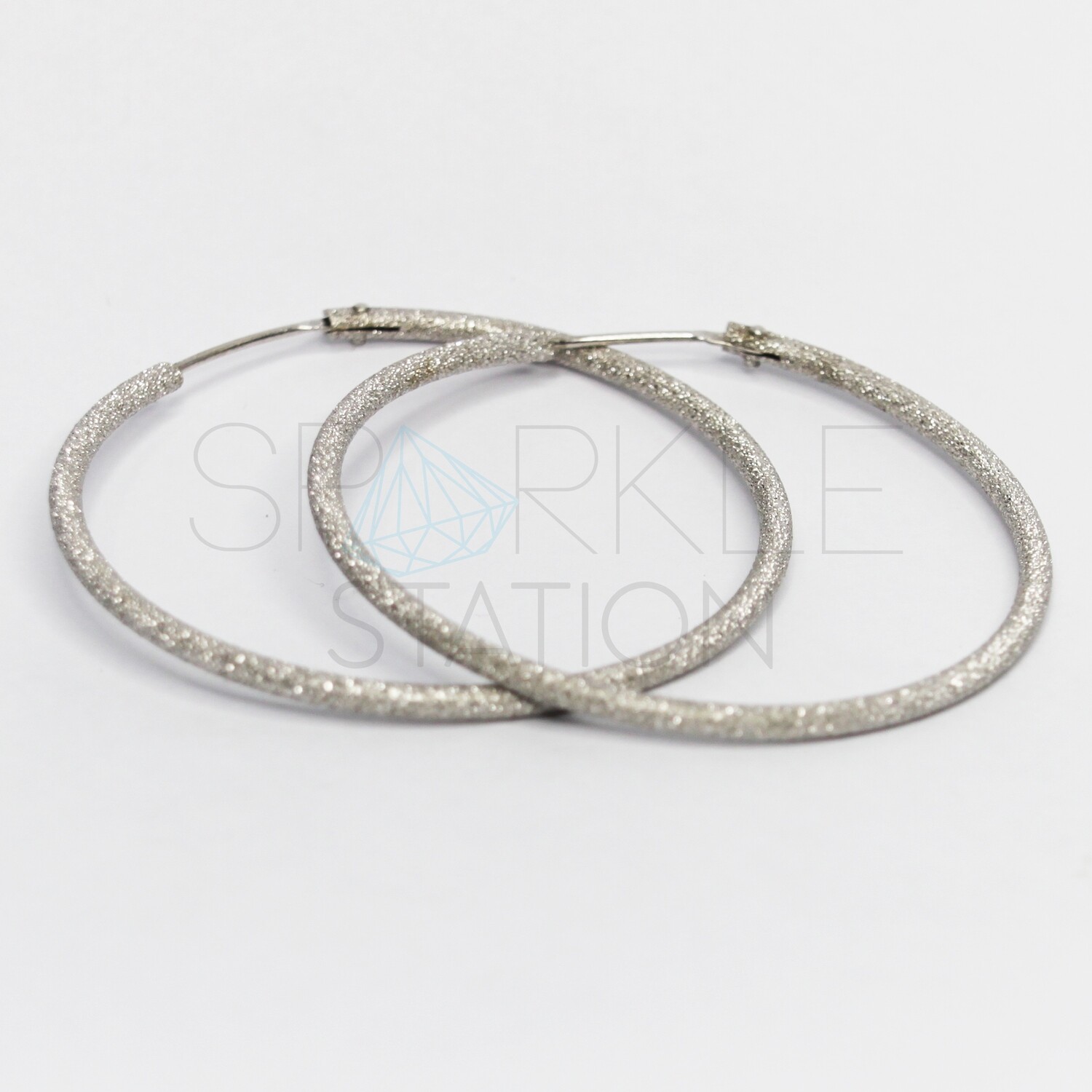 Sterling Silver Shimmer Hoops Large