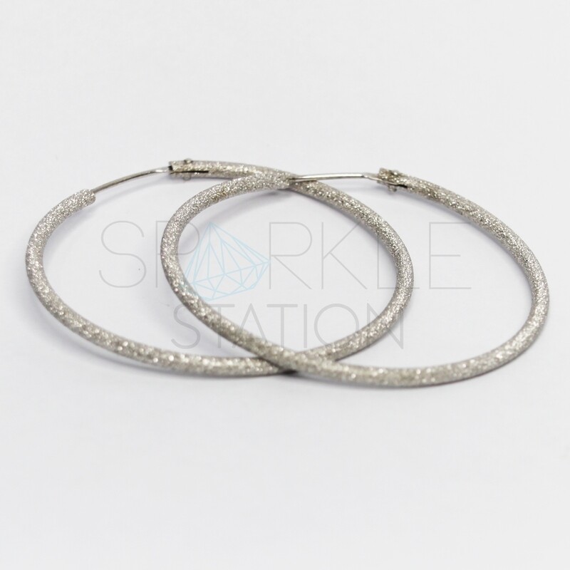 Sterling Silver Shimmer Hoops Large