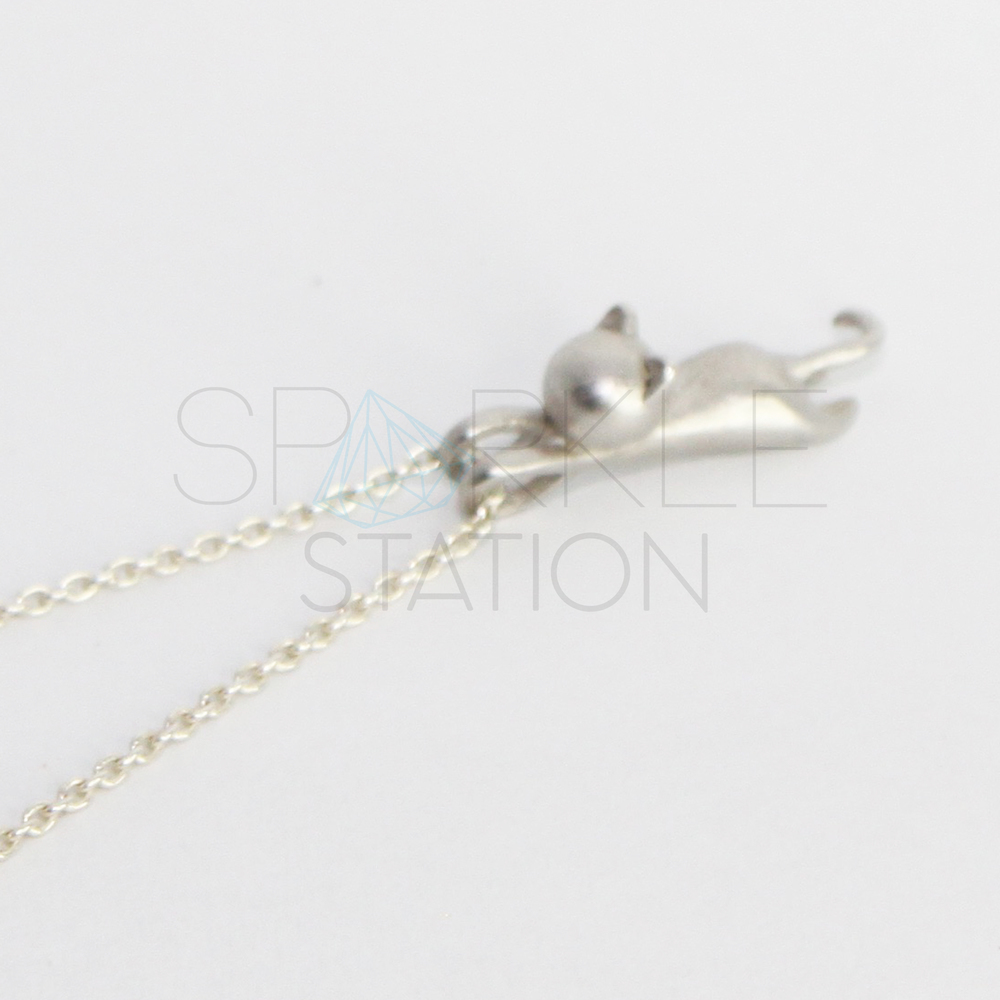 Sterling Silver Kitty Cat Necklace