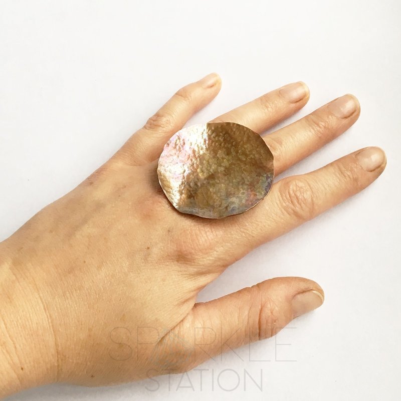 Copper &amp; Sterling Silver Liliypad Ring