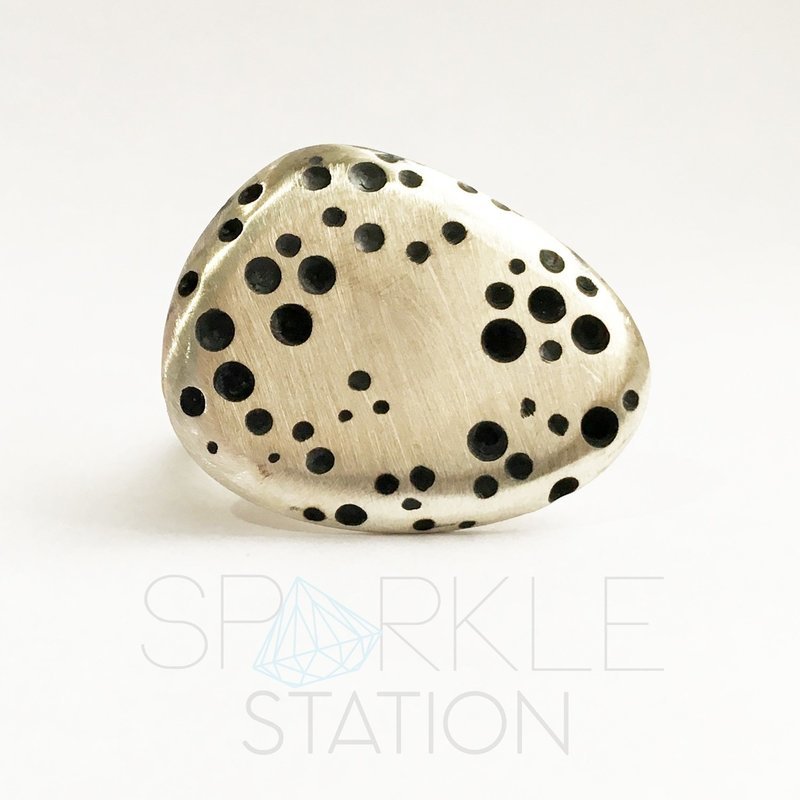 Sterling Silver River Stone Statement Ring