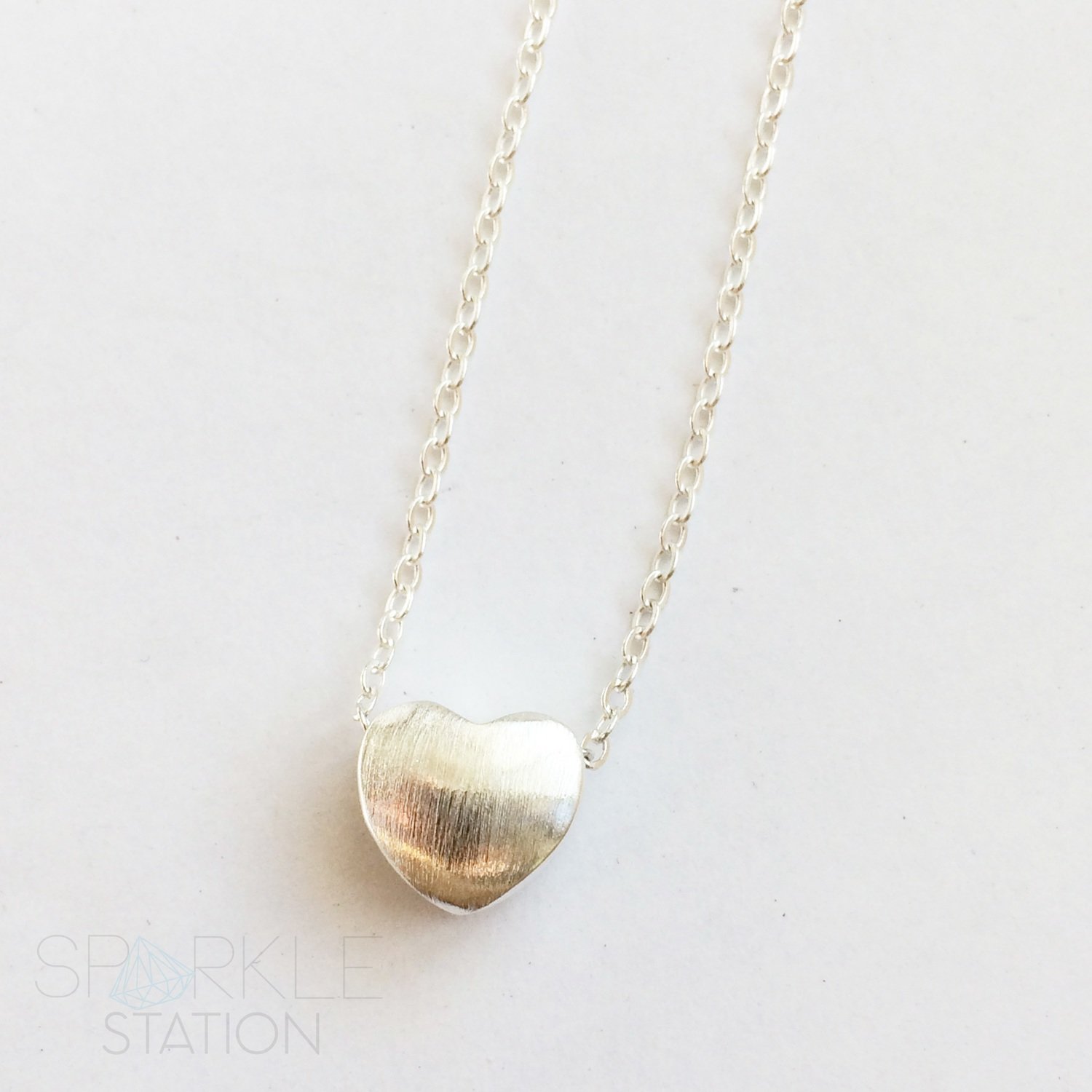 Sterling Silver Solid Heart Necklace