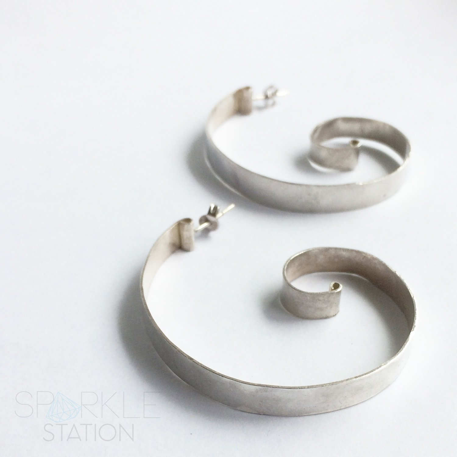 Sterling Silver Coil Hoop Earrings