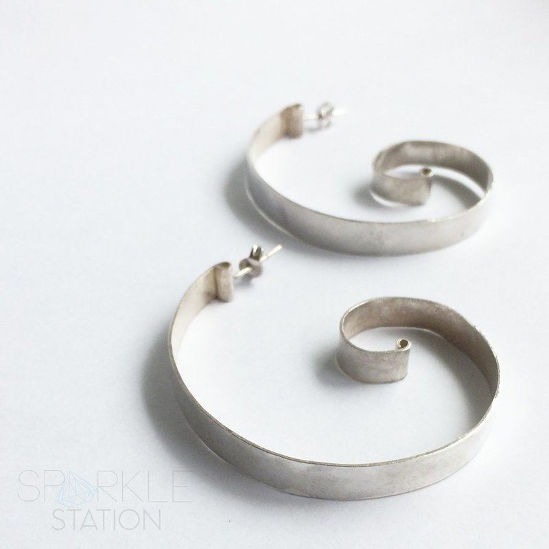 Sterling Silver Coil Hoop Earrings