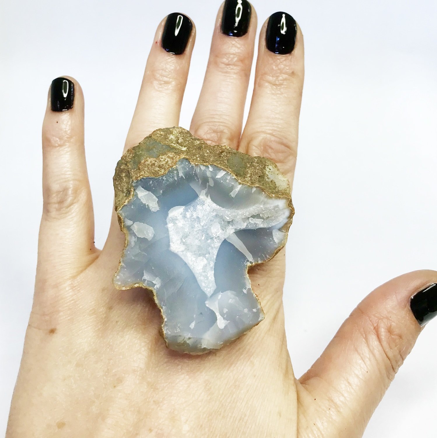 Sterling Silver Agate GIANT Ring