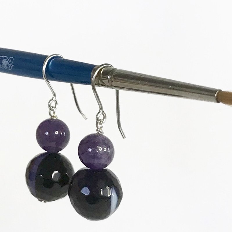 Sterling Silver Amethyst Drop Earrings