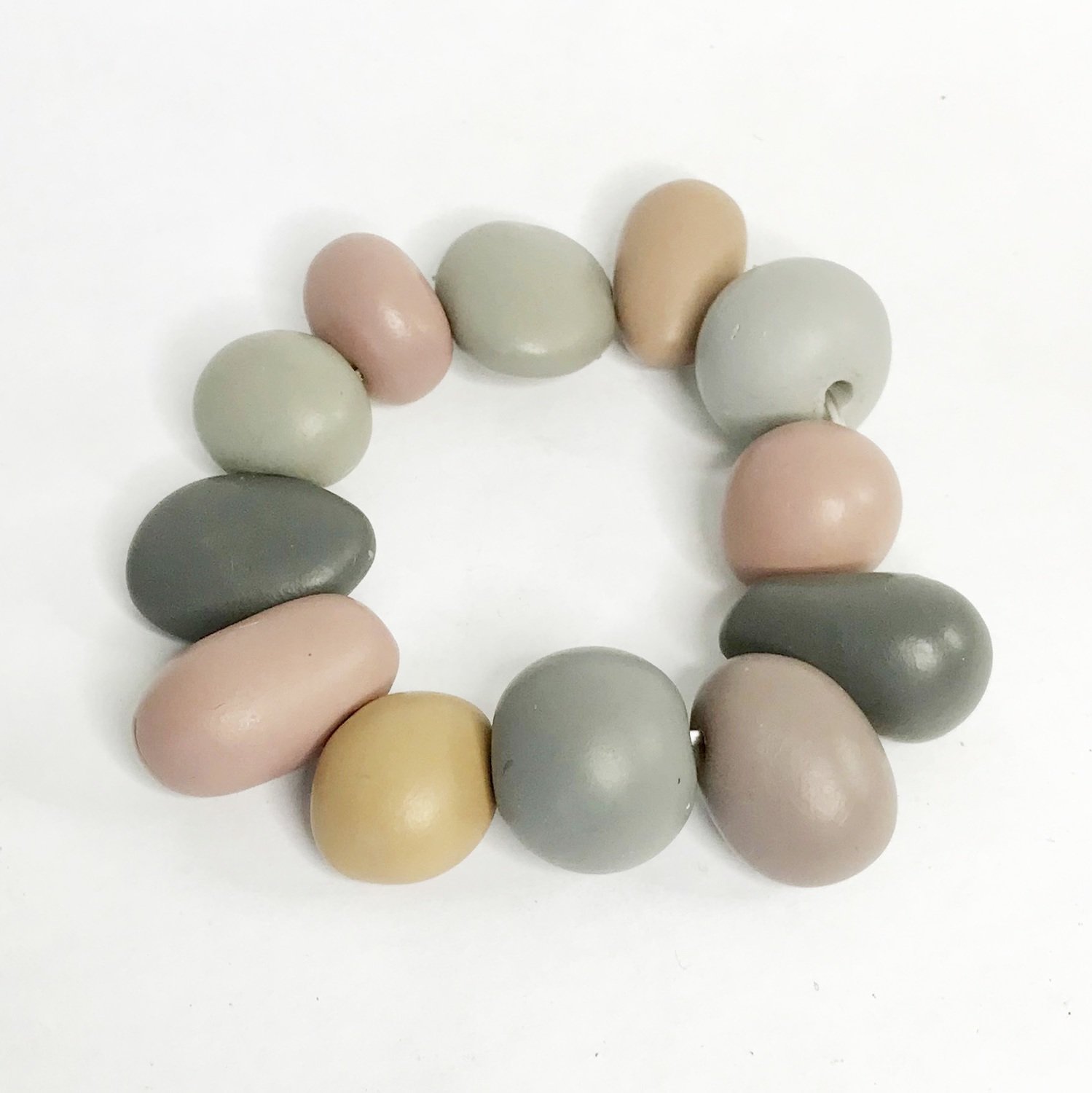Polymer Clay Handmade Bead Pebble Bracelet