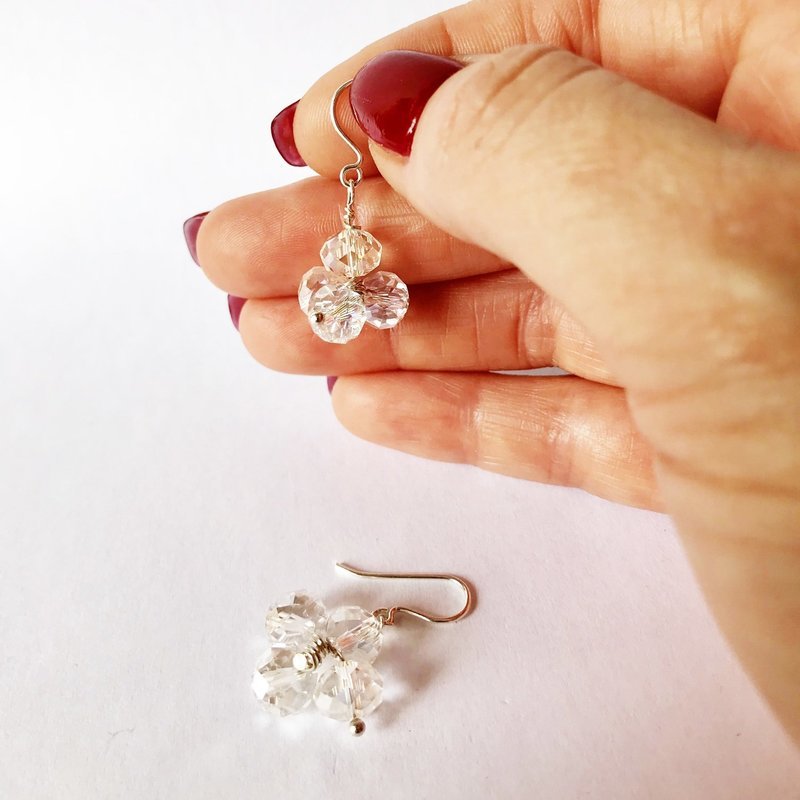 Swarovski Crystal Sterling Silver Drop Earrings