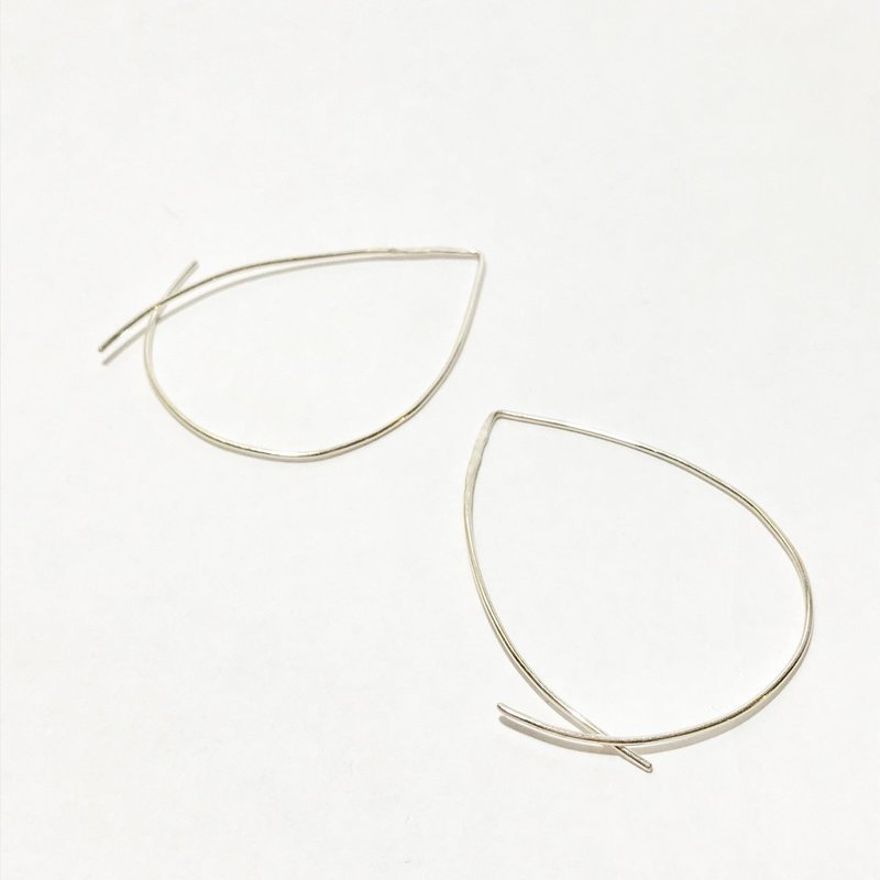 Open Drop Sterling Silver Hoop Earrings