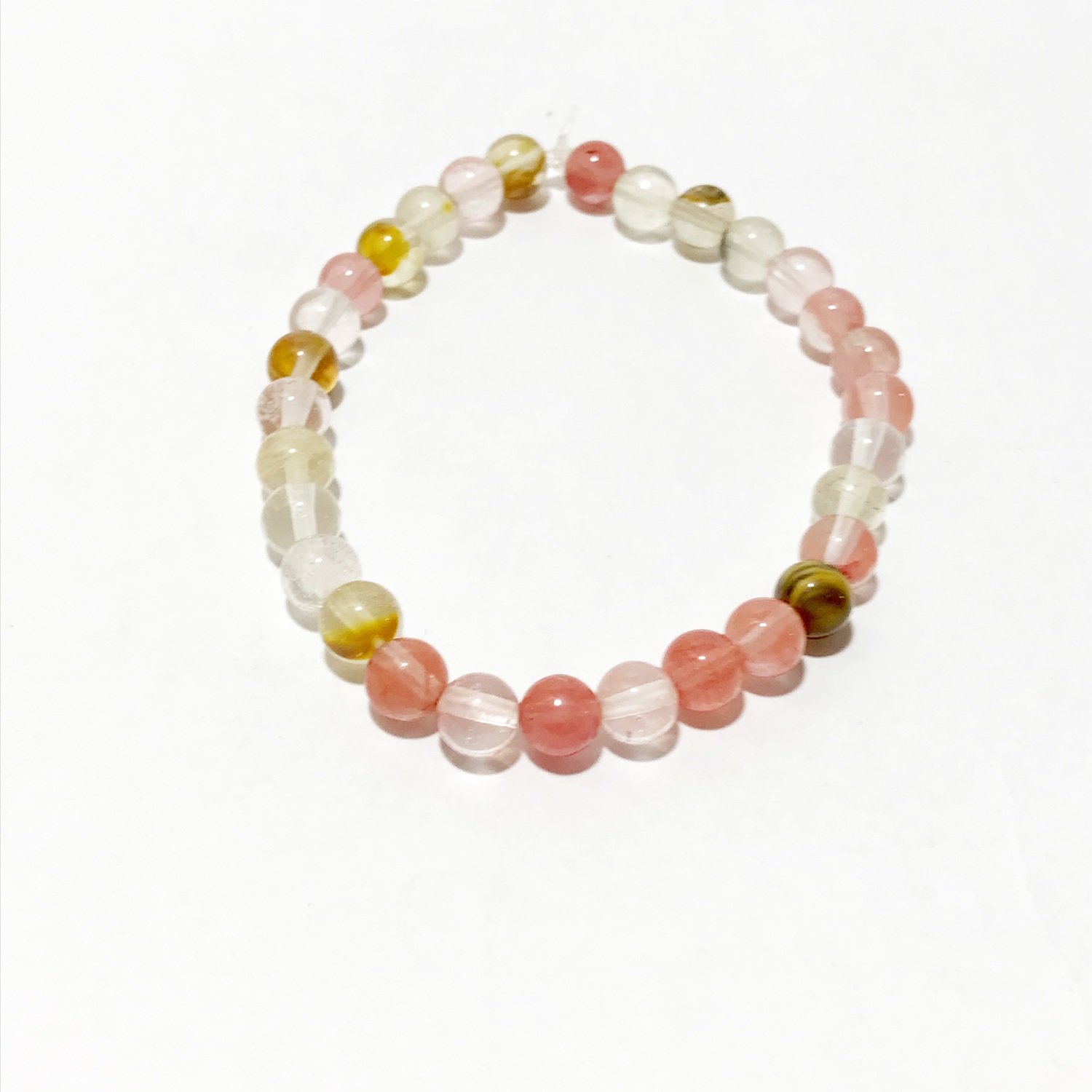 Tourmalinated Quartz Beaded Bracelet