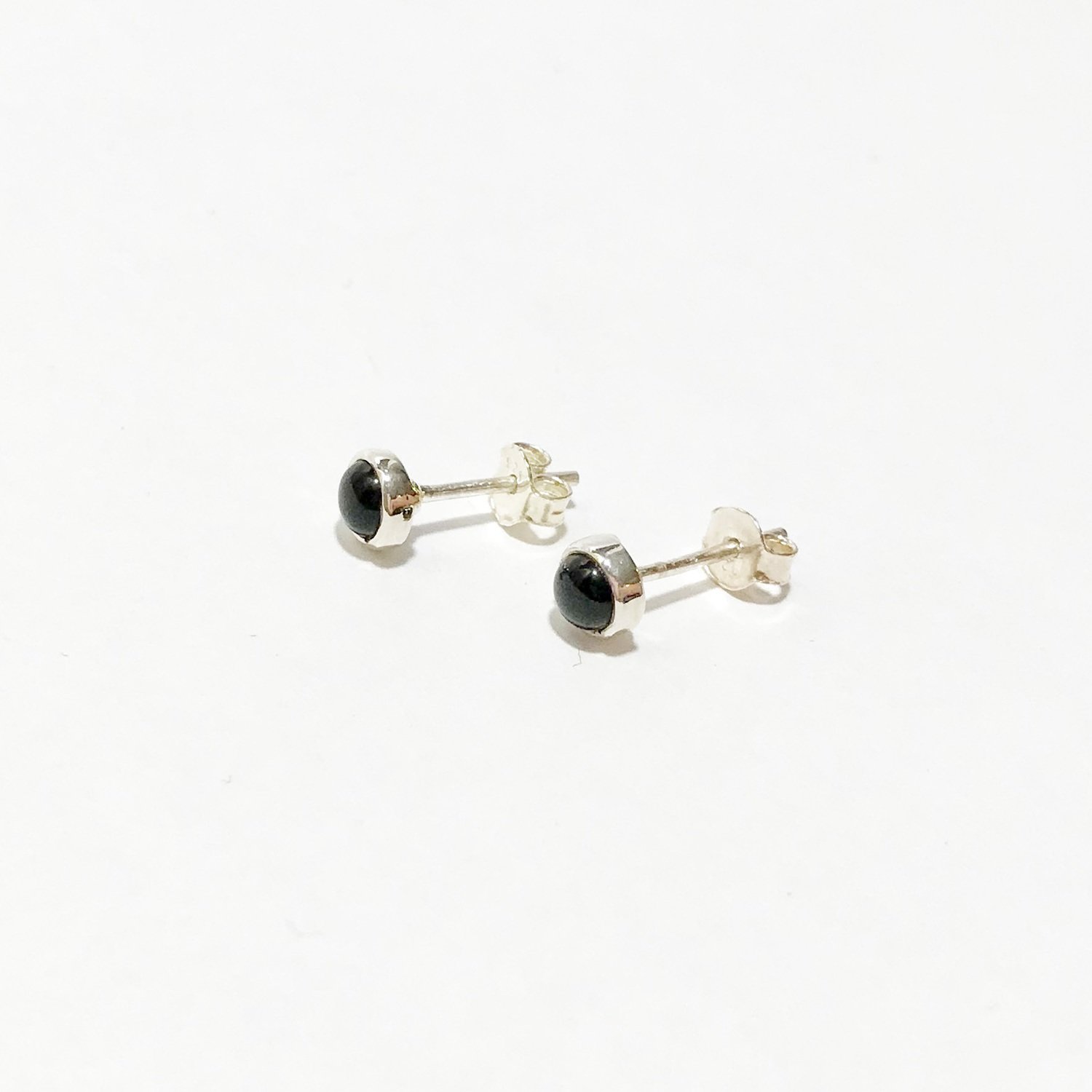 Sterling Silver Onyx Studs