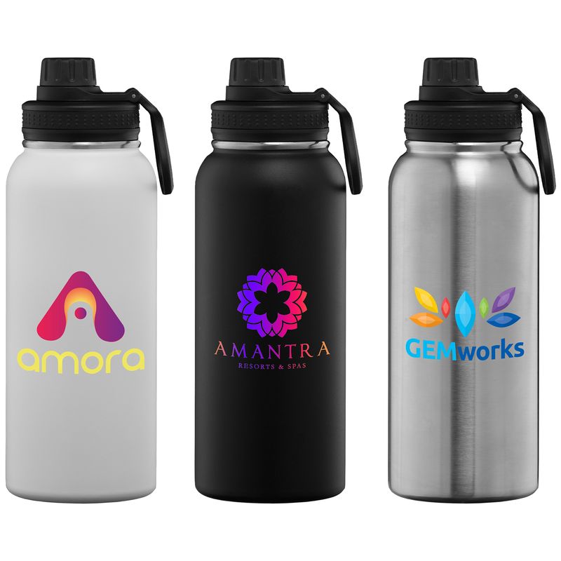 Alaska Plus - 35 oz. Stainless Steel Double Wall Water Bottle - ColorJet