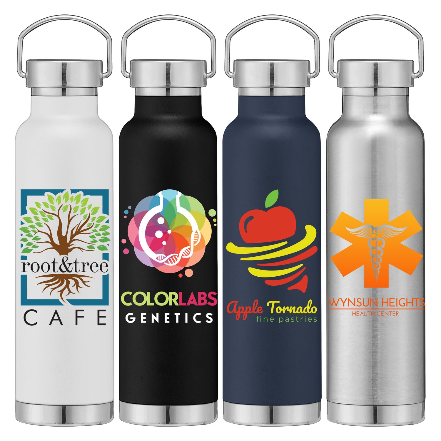 Apollo - 22 oz. Double Wall Stainless Steel Water Bottle with Lid - ColorJet