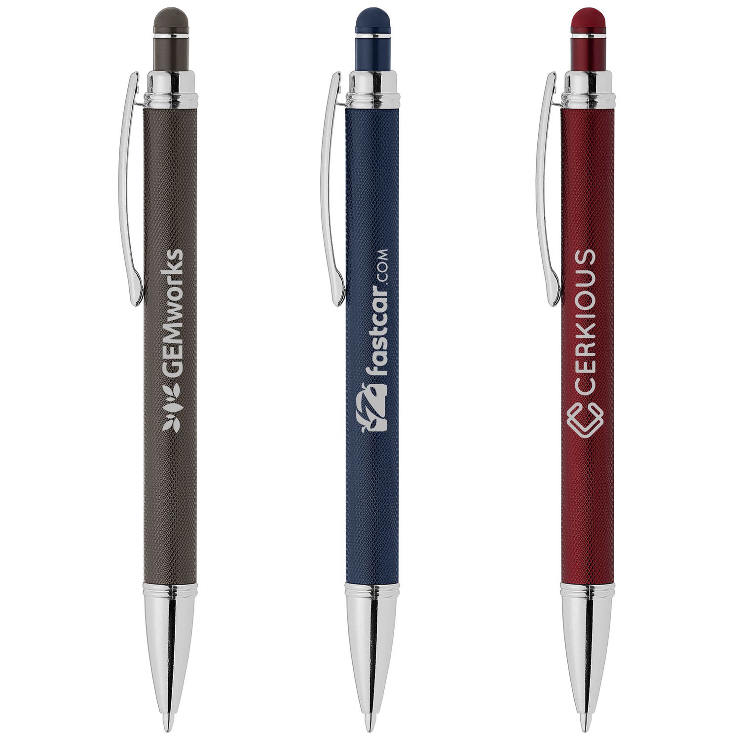 Phoenix Micro Knurl Pen w/ Stylus - Laser