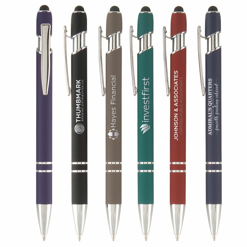 Ellipse Softy w/Stylus - Laser Engraved - Metal Pen