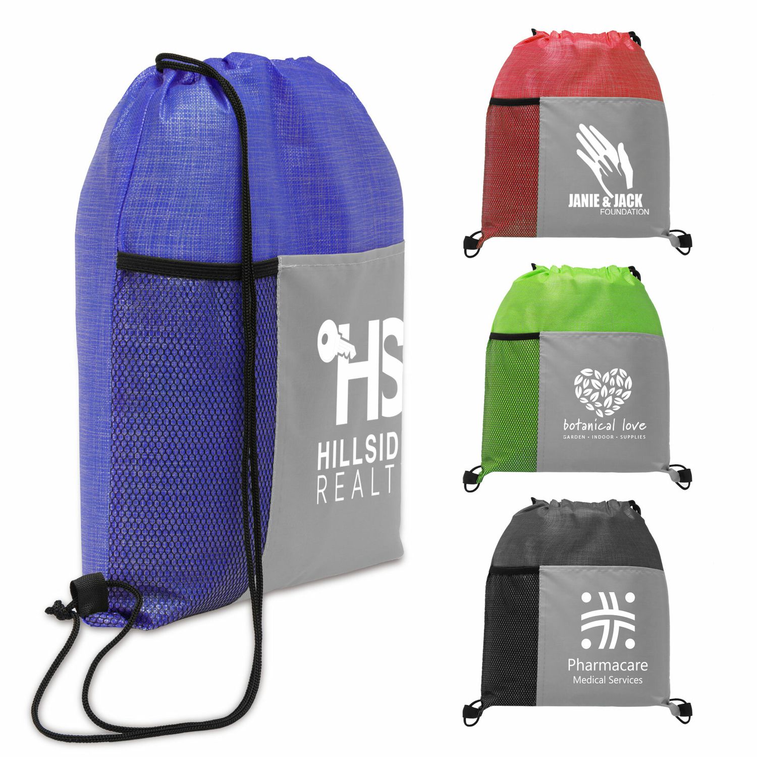Metroplex - Non-woven Drawstring Bag with 210D Pocket