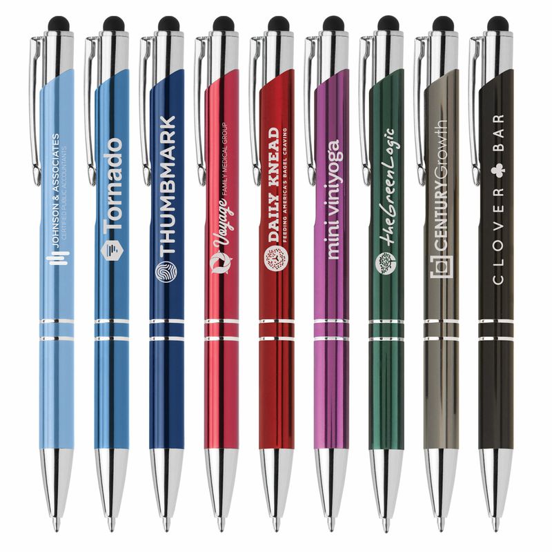 Tres-Chic w/ Stylus - Laser Engraved - Metal Pen