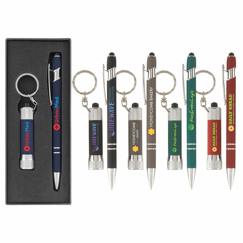 Ellipse & Chroma Softy - ColorJet - Full Color Metal Pen & Flashlight Gift Set
