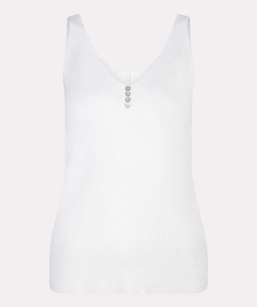 Esqualo Camisole tricot boutons nacré offwhite 2427010