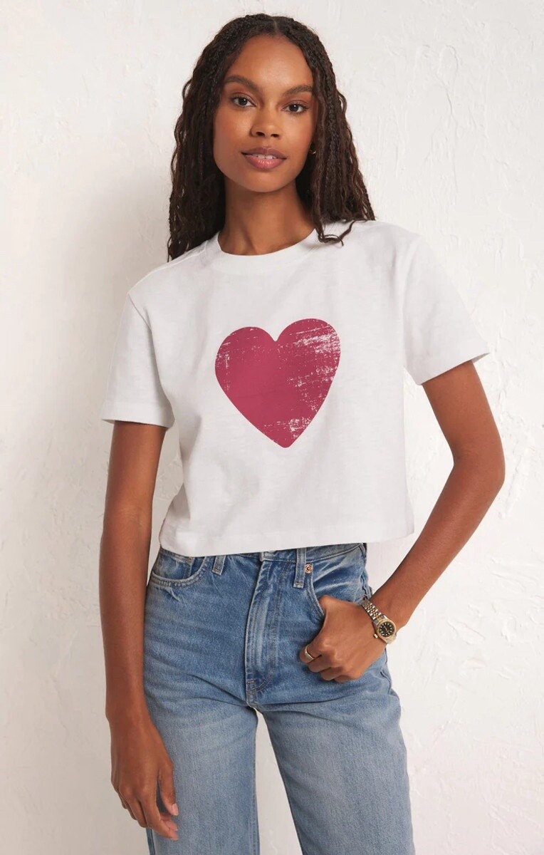 ZSupply T-Shirt You are my heart Blanc ZT241237
