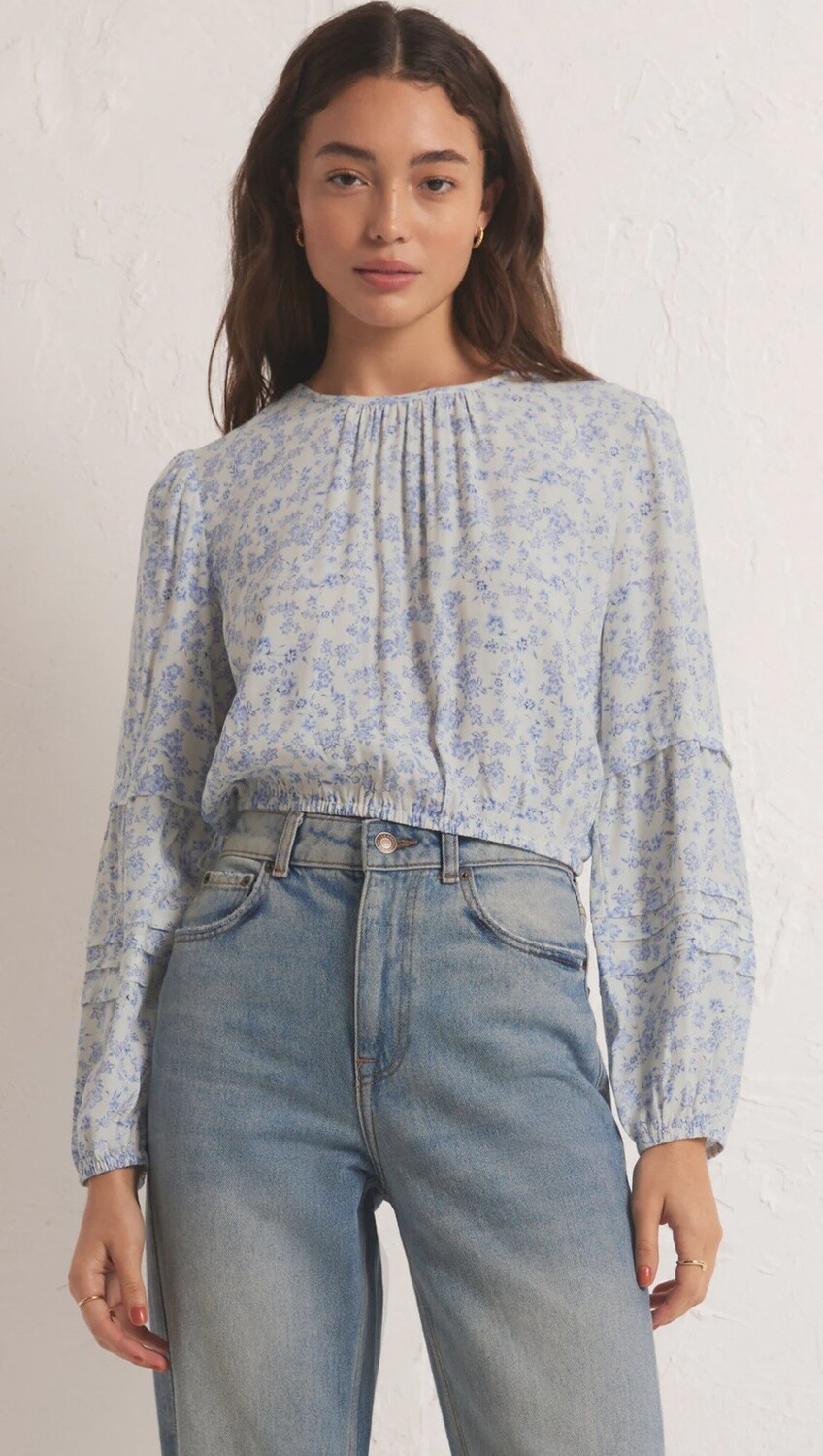 ZSupplu Blouse imprimée fleurie offwhite/bleu ZT241190