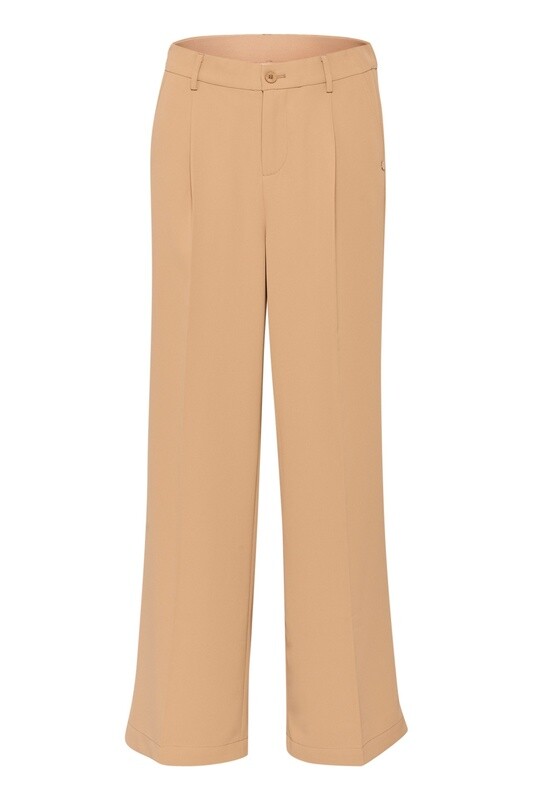 Cream Pantalon tan jambes larges 10612349
