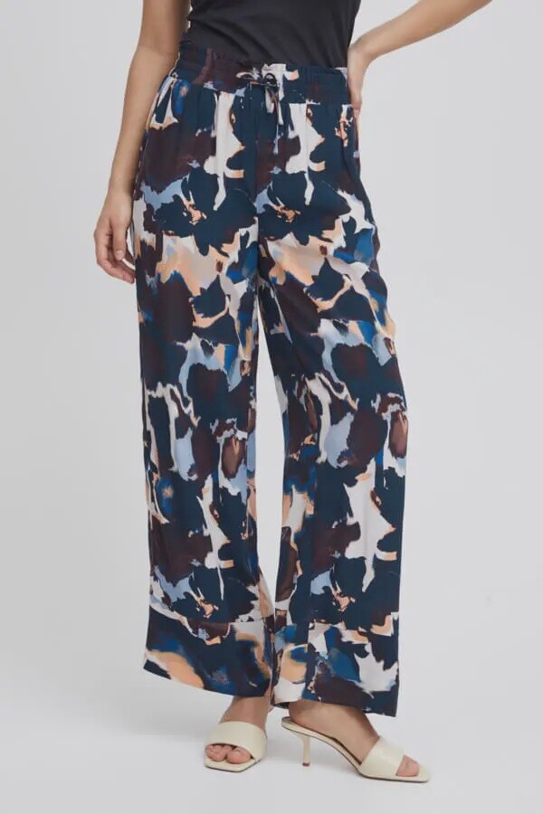 Fransa Pantalon palazzo motif marine 20613521