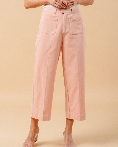 Grace&amp;Mila Pantalon rose jambes larges 7/8 12398