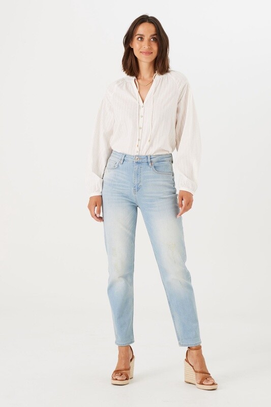 Garcia Jeans Isabella Mom fit bleu pale délavé usé 286-30