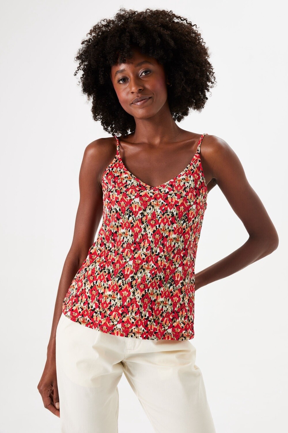 Garcia Camisole imprimée rose floral abstrait O40021