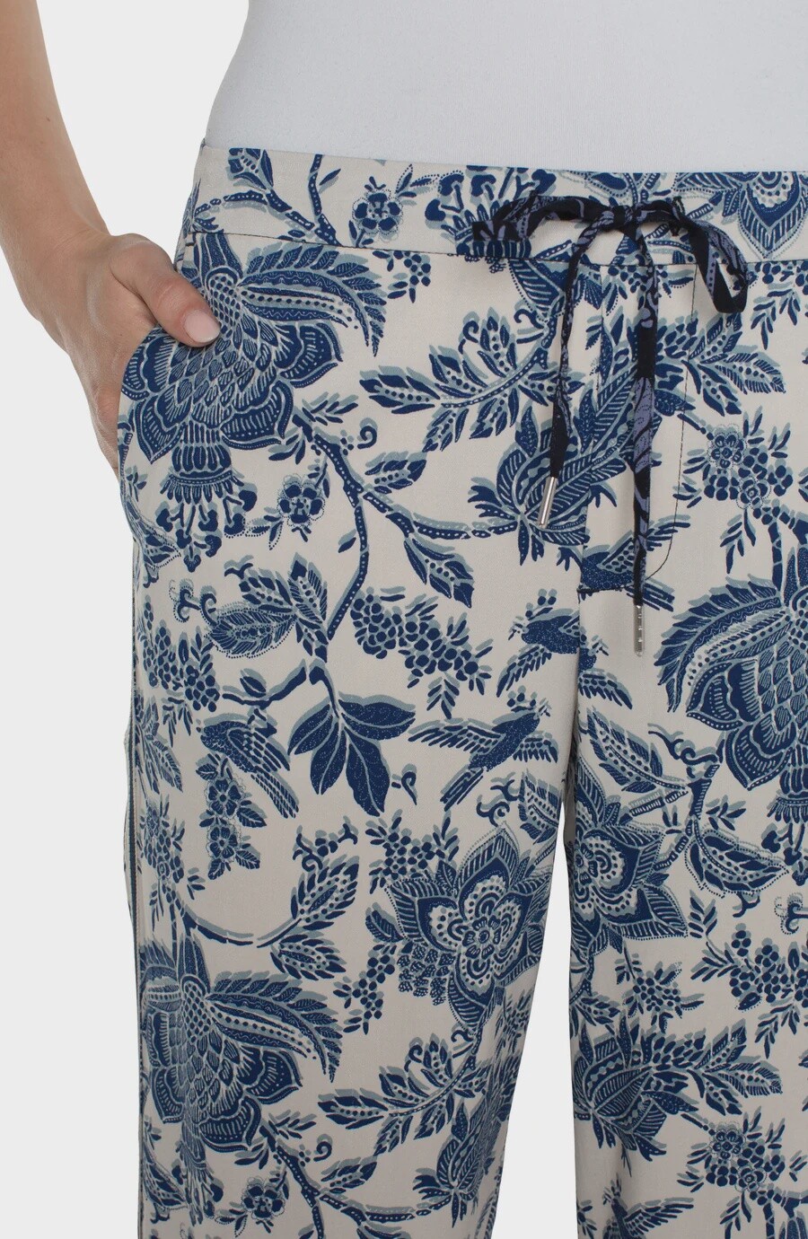 Liverpool Pantalon palazzo imprimé floral bleu LM4651EZP18