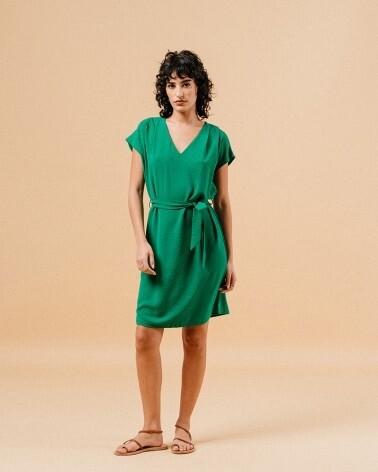 Grace&amp;Mila Robe Marilou verte col V 12388