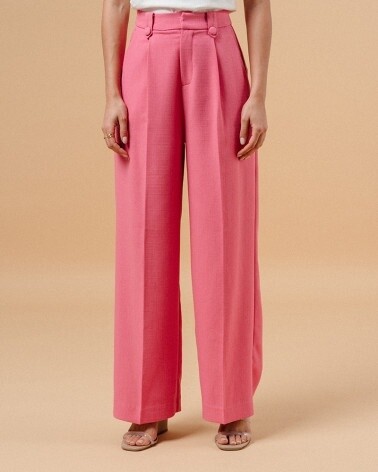 Grace&amp;Mila Pantalon jambes larges rose 12354